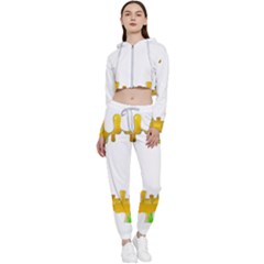 Dripping Paint In Wonderful Colors Cropped Zip Up Lounge Set by pepitasart