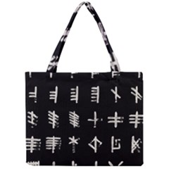 Ogham Rune Set Complete Inverted Mini Tote Bag by WetdryvacsLair