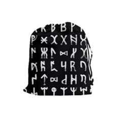 Macromannic Runes Collected Inverted Drawstring Pouch (large) by WetdryvacsLair