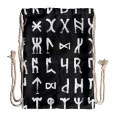 Macromannic Runes Collected Inverted Drawstring Bag (large) by WetdryvacsLair