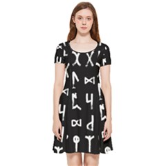 Macromannic Runes Collected Inverted Inside Out Cap Sleeve Dress by WetdryvacsLair