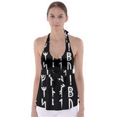 Medieval Runes Collected Inverted Complete Babydoll Tankini Top by WetdryvacsLair