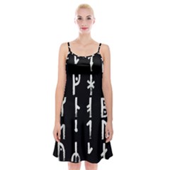 Medieval Runes Collected Inverted Complete Spaghetti Strap Velvet Dress by WetdryvacsLair