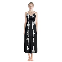 Medieval Runes Collected Inverted Complete Button Up Chiffon Maxi Dress by WetdryvacsLair