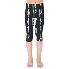 Medieval Runes Collected Inverted Complete Kids  Capri Leggings  by WetdryvacsLair