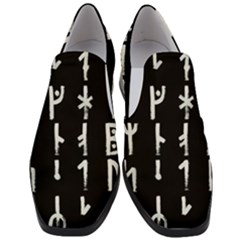 Medieval Runes Collected Inverted Complete Women Slip On Heel Loafers by WetdryvacsLair