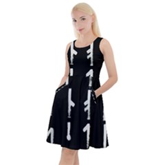 Medieval Runes Collected Inverted Complete Knee Length Skater Dress With Pockets by WetdryvacsLair