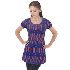 Sunrise Wine Puff Sleeve Tunic Top by Sparkle