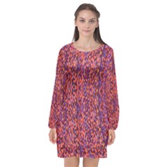 Piale Kolodo Long Sleeve Chiffon Shift Dress 