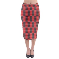 Rosegold Beads Chessboard1 Midi Pencil Skirt by Sparkle