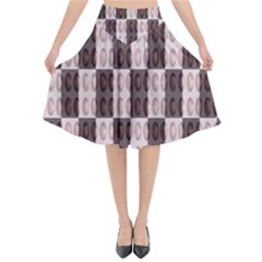 Rosegold Beads Chessboard Flared Midi Skirt by Sparkle