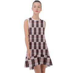 Rosegold Beads Chessboard Frill Swing Dress by Sparkle