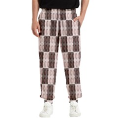 Rosegold Beads Chessboard Men s Elastic Waist Pants by Sparkle
