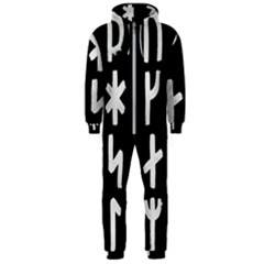 Younger Futhark Rune Set Collected Inverted Hooded Jumpsuit (men)  by WetdryvacsLair