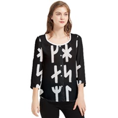 Younger Futhark Rune Set Collected Inverted Chiffon Quarter Sleeve Blouse by WetdryvacsLair