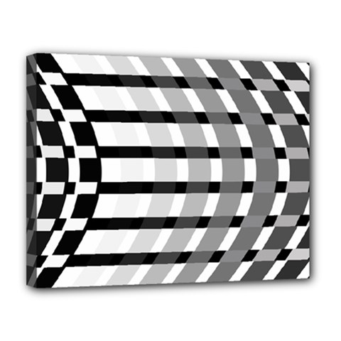 Nine Bar Monochrome Fade Squared Bend Canvas 14  X 11  (stretched) by WetdryvacsLair