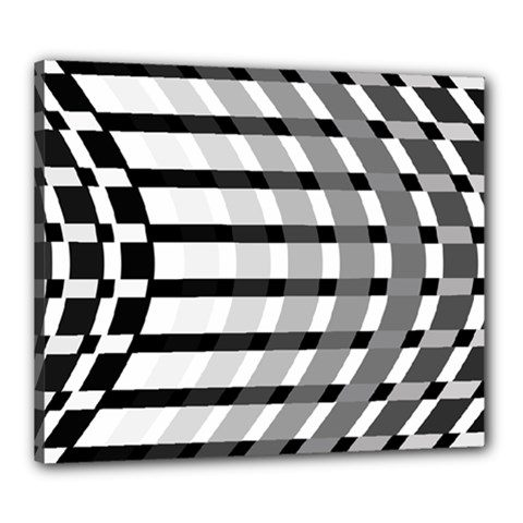 Nine Bar Monochrome Fade Squared Bend Canvas 24  X 20  (stretched) by WetdryvacsLair