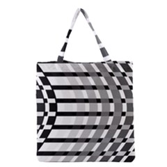 Nine Bar Monochrome Fade Squared Bend Grocery Tote Bag by WetdryvacsLair