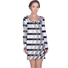 Nine Bar Monochrome Fade Squared Bend Long Sleeve Nightdress by WetdryvacsLair