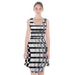 Nine Bar Monochrome Fade Squared Bend Racerback Midi Dress by WetdryvacsLair