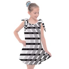 Nine Bar Monochrome Fade Squared Bend Kids  Tie Up Tunic Dress by WetdryvacsLair