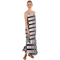 Nine Bar Monochrome Fade Squared Bend Cami Maxi Ruffle Chiffon Dress by WetdryvacsLair