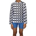 Nine Bar Monochrome Fade Squared Pulled Inverted Kids  Long Sleeve Swimwear View1
