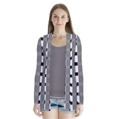 Nine Bar Monochrome Fade Squared Pulled Inverted Drape Collar Cardigan by WetdryvacsLair