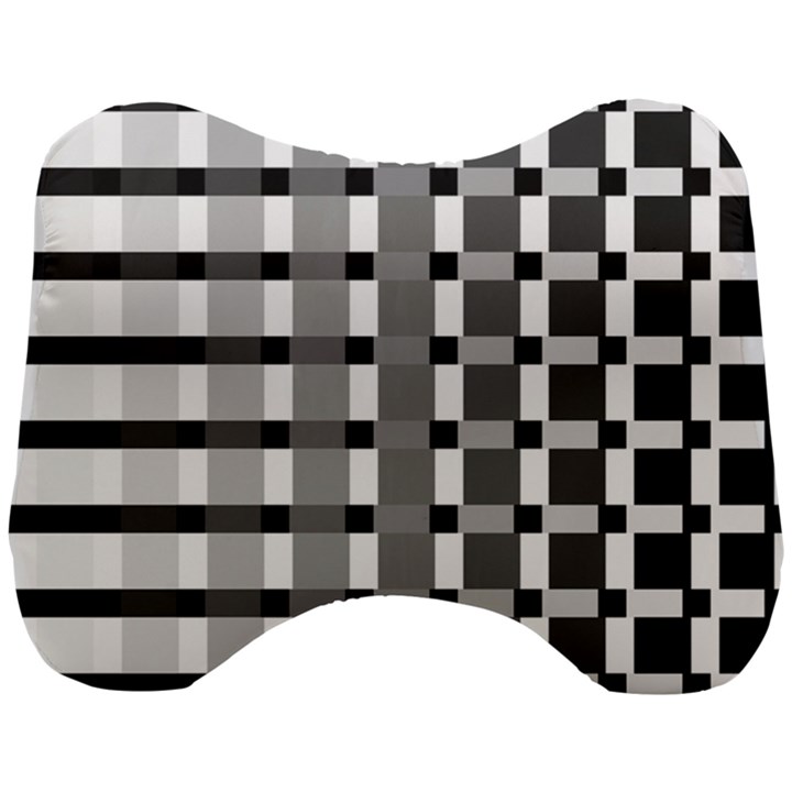 Nine Bar Monochrome Fade Squared Pulled Inverted Head Support Cushion