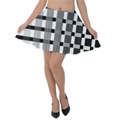 Nine Bar Monochrome Fade Squared Pulled Inverted Velvet Skater Skirt by WetdryvacsLair