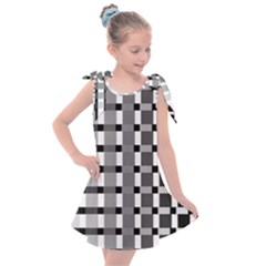 Nine Bar Monochrome Fade Squared Pulled Inverted Kids  Tie Up Tunic Dress by WetdryvacsLair