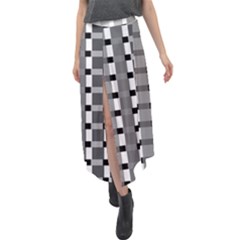 Nine Bar Monochrome Fade Squared Pulled Inverted Velour Split Maxi Skirt by WetdryvacsLair