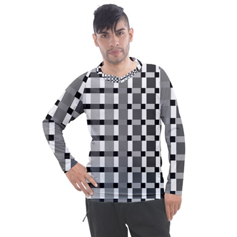 Nine Bar Monochrome Fade Squared Pulled Inverted Men s Pique Long Sleeve Tee by WetdryvacsLair