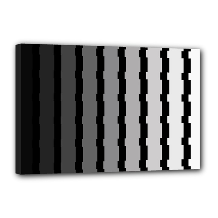 Nine Bar Monochrome Fade Squared Pulled Canvas 18  x 12  (Stretched)