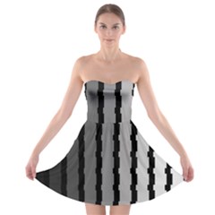 Nine Bar Monochrome Fade Squared Pulled Strapless Bra Top Dress by WetdryvacsLair