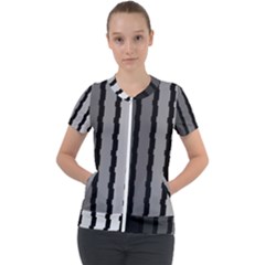 Nine Bar Monochrome Fade Squared Pulled Short Sleeve Zip Up Jacket by WetdryvacsLair