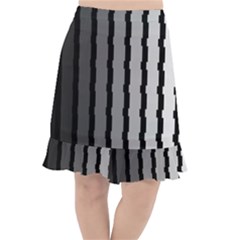 Nine Bar Monochrome Fade Squared Pulled Fishtail Chiffon Skirt by WetdryvacsLair