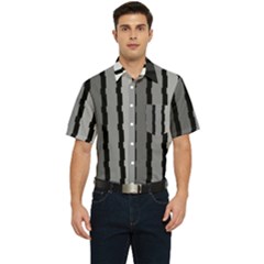 Nine Bar Monochrome Fade Squared Pulled Men s Short Sleeve Pocket Shirt  by WetdryvacsLair