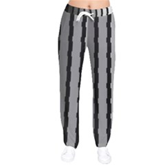 Nine Bar Monochrome Fade Squared Pulled Women Velvet Drawstring Pants by WetdryvacsLair