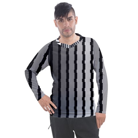 Nine Bar Monochrome Fade Squared Pulled Men s Pique Long Sleeve Tee by WetdryvacsLair