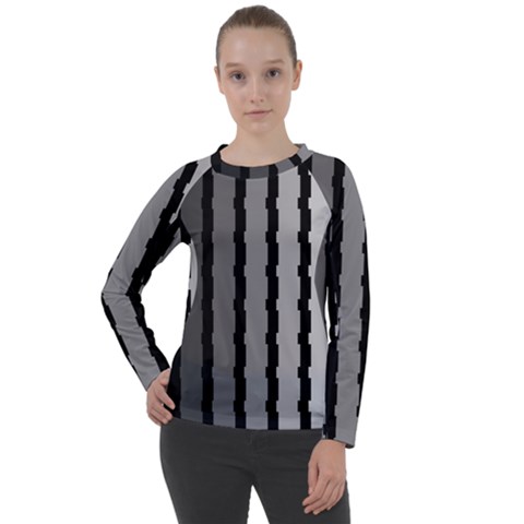 Nine Bar Monochrome Fade Squared Pulled Women s Long Sleeve Raglan Tee by WetdryvacsLair