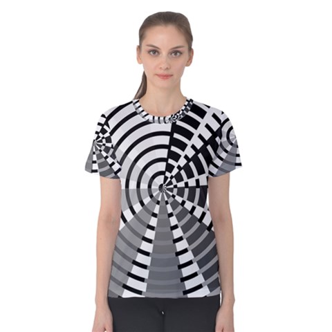 Nine Bar Monochrome Fade Squared Wheel Women s Cotton Tee by WetdryvacsLair