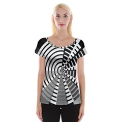 Nine Bar Monochrome Fade Squared Wheel Cap Sleeve Top by WetdryvacsLair