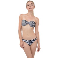 Nine Bar Monochrome Fade Squared Wheel Classic Bandeau Bikini Set by WetdryvacsLair