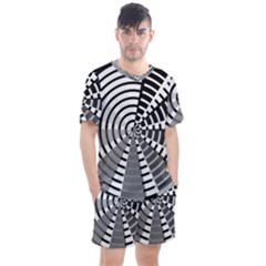 Nine Bar Monochrome Fade Squared Wheel Men s Mesh Tee And Shorts Set