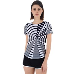 Nine Bar Monochrome Fade Squared Wheel Back Cut Out Sport Tee by WetdryvacsLair