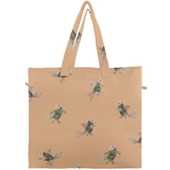 Delicate Decorative Seamless  Pattern With  Fairy Fish On The Peach Background Canvas Travel Bag by EvgeniiaBychkova