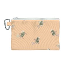 Delicate Decorative Seamless  Pattern With  Fairy Fish On The Peach Background Canvas Cosmetic Bag (medium) by EvgeniiaBychkova