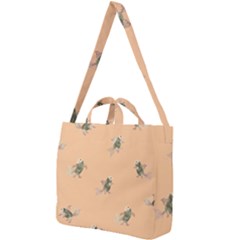 Delicate Decorative Seamless  Pattern With  Fairy Fish On The Peach Background Square Shoulder Tote Bag by EvgeniiaBychkova