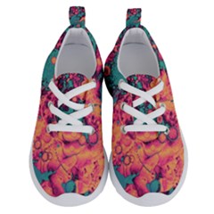 Orange And Turquoise Alcohol Ink  Running Shoes by Dazzleway